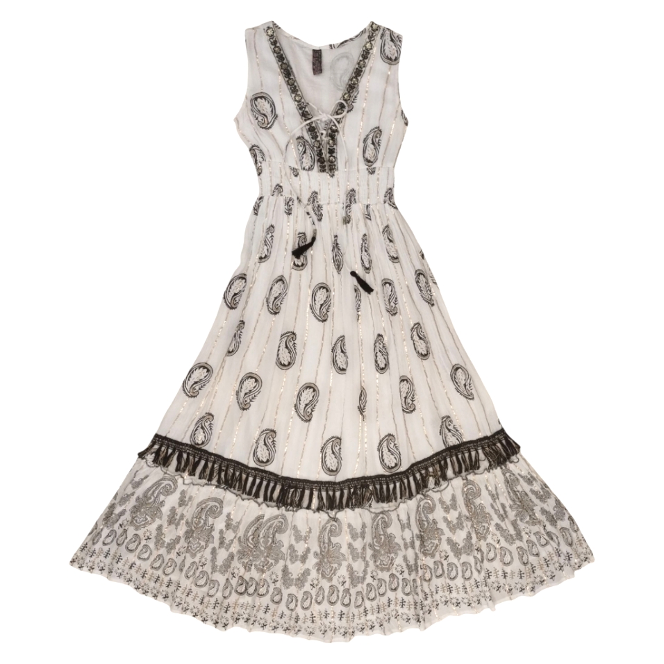 Anthropologie Me 2 Magic Tassel Embroidered Maxi Dress